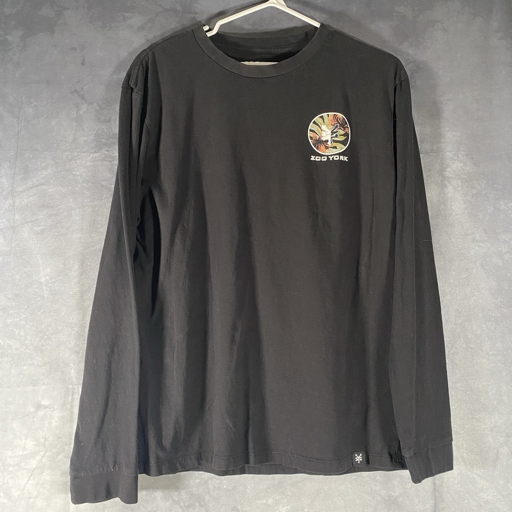 Zoo York  Floral Graphic Long Sleeve T-Shirt Mens Size Medium Black Skater
